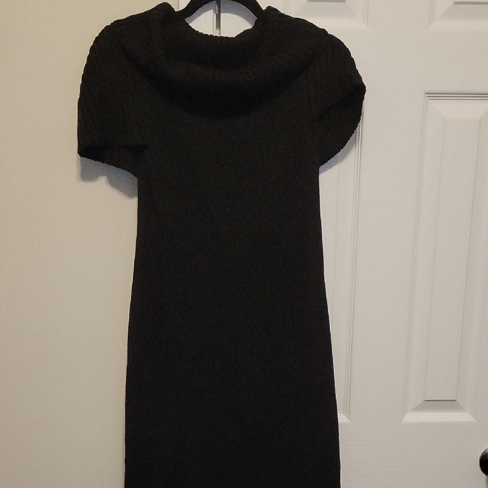 Black Cowl Neck Sweater with Soft Knit Texture